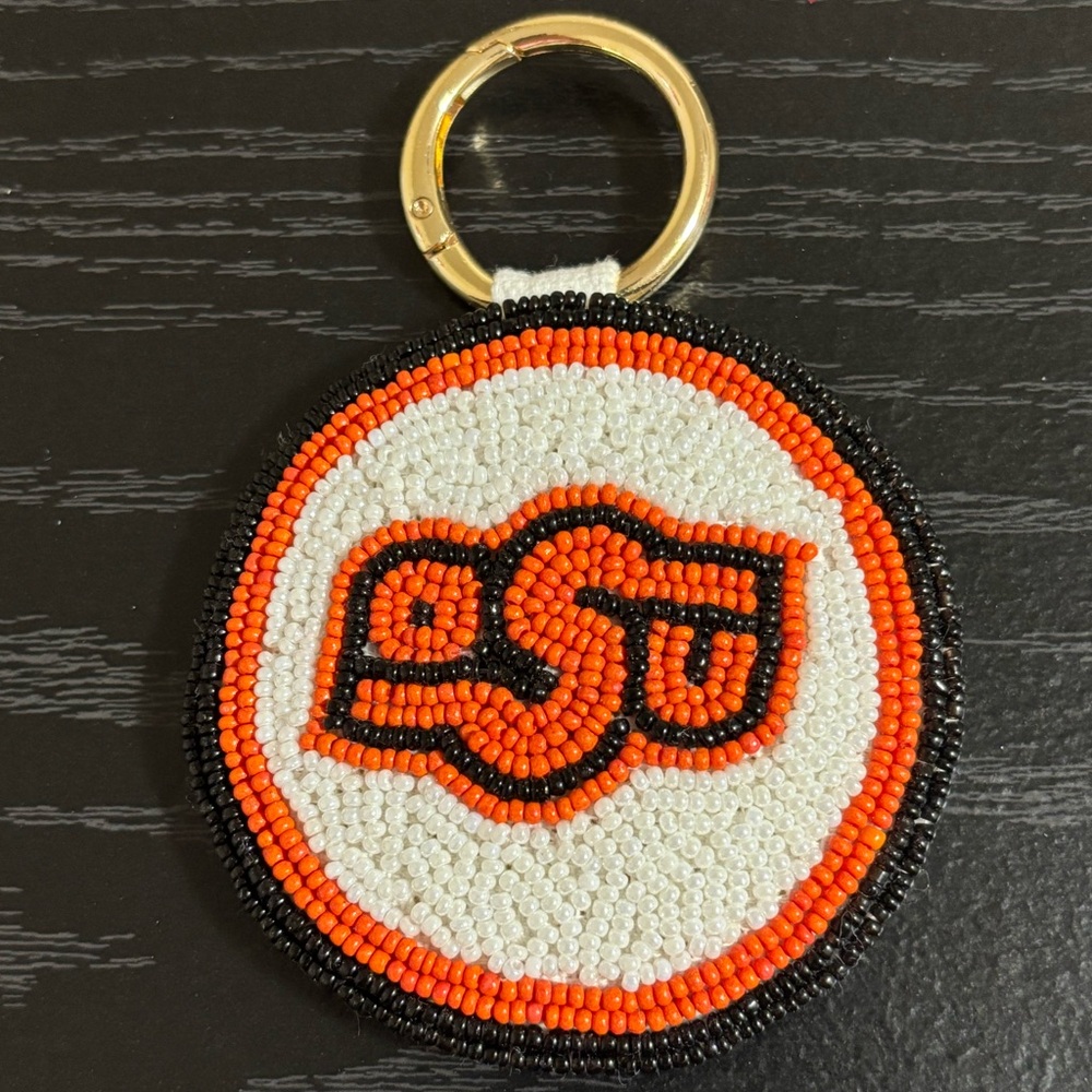 NEW Oklahoma State University Beaded Keychain OSU Game Days Gifts